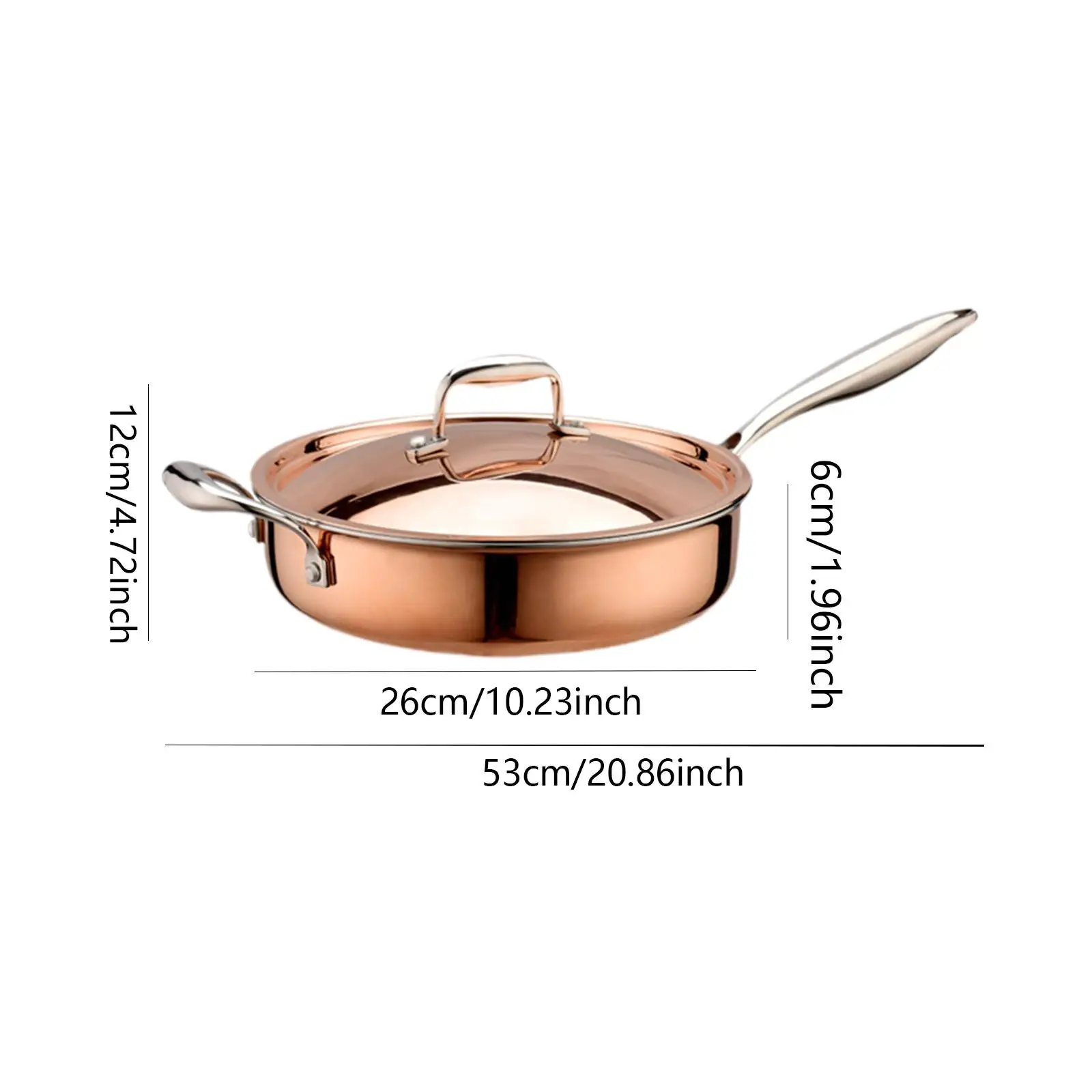 Stainless Steel Frying Pan Kitchen Round Saute Pan with Lid for Kitchen Rvs Stainless Steel Frying Pan Kitchen Round Saute Pan with Lid for Kitchen Rvs