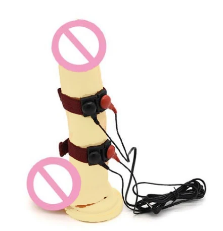 Bdsm Electro Shock Stimulation Penis Ring Conductive Fibers Loops Cock Therapy Enlarge Male Chastity Sex Product USB Charge Host