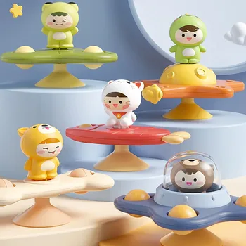 Baby Soothe Toy Cartoon Airplane Soothe Baby Artifact Baby Bath Fun Sucker Spinner Early Education Table Games 1