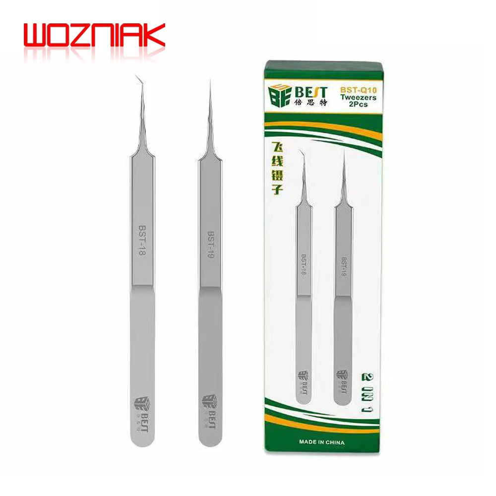 Bst-18 bst-19 Precision Maintenance Tweezers BGA Mainboard Flying Wire Spot Welding Stainless Steel Tweezers Repair Tools precision tweezers tweezer tool soldering tweezers phone repair tweezers