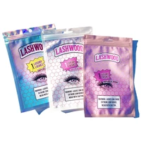 Eyelash Packaging Bag Wholesale Pink Black White Zip Lock Party Favor Bag Eyelashes Lash Package Box Custom Logo Sticker 2