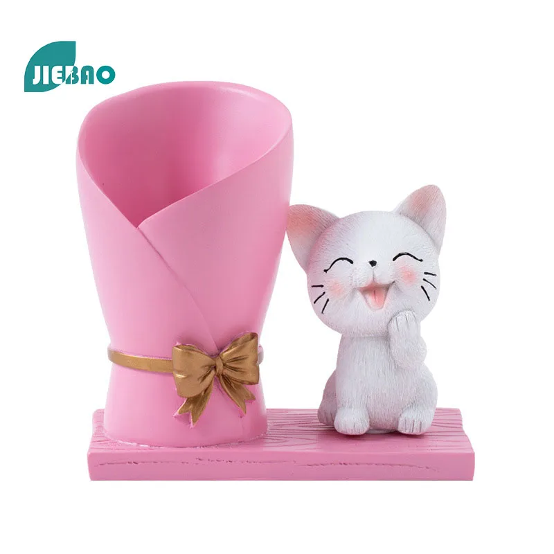 

Kitten Pen Holder Hot Animal Resin Crafts Statue For Home Living Decorative Ornament
