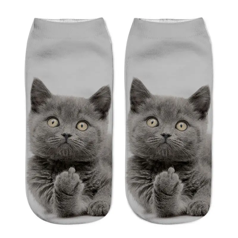 Calcetines tobilleros de algodón transpirable con estampado 3d_voghion.com