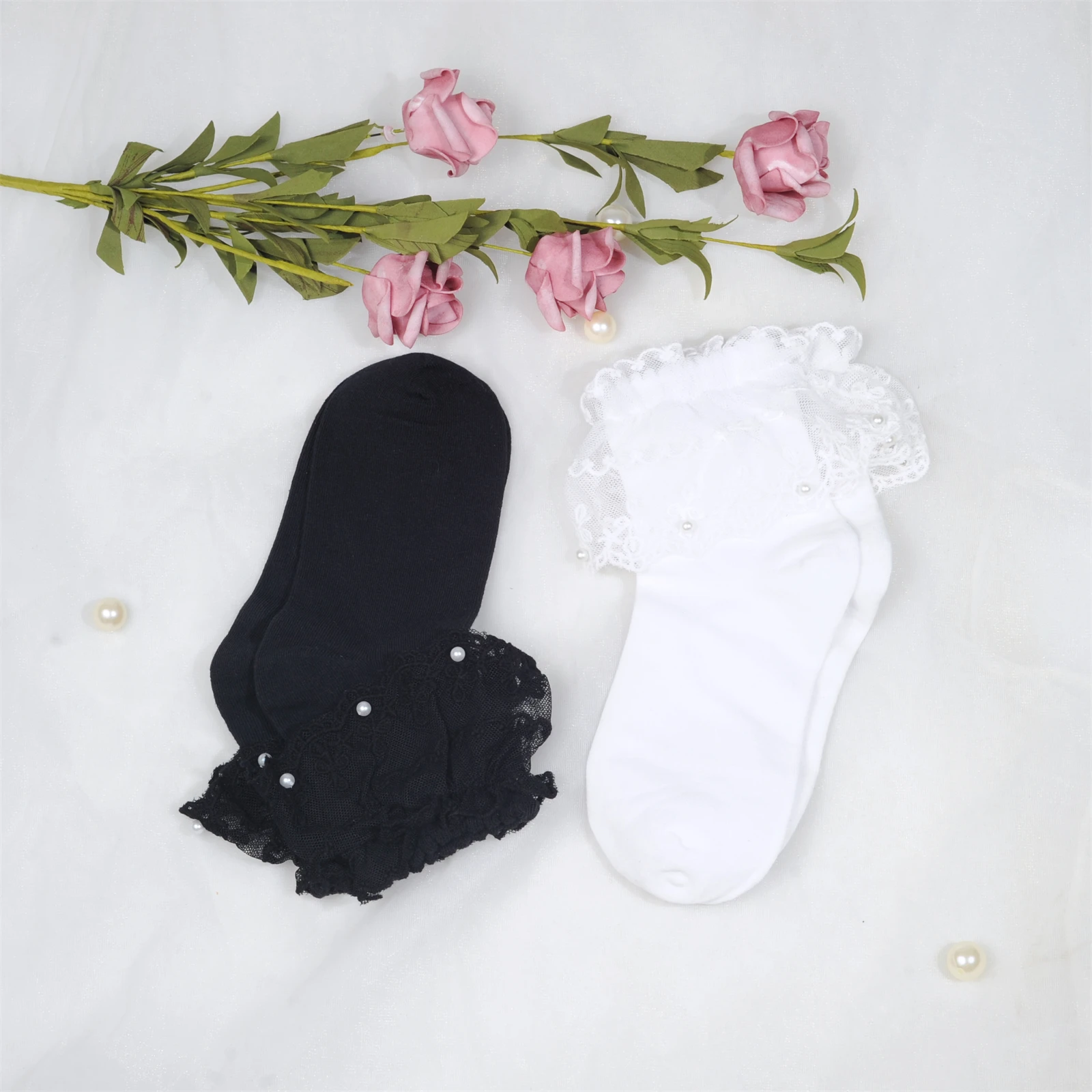 RMSWEETYIL 2 أزواج الدانتيل كشكش مكشكش الجوارب للن...