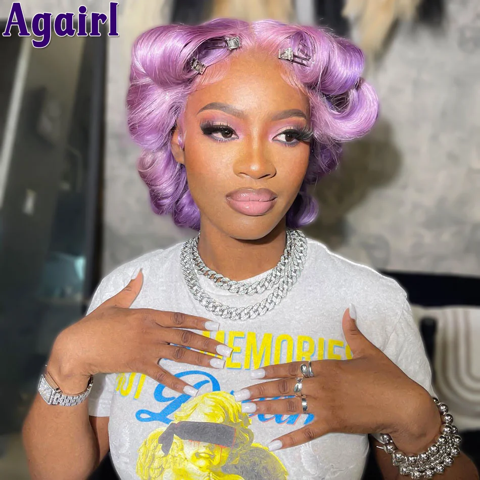 Рисунок 6 - Волнистые волосы лавандового цвета 13x4 13x 6