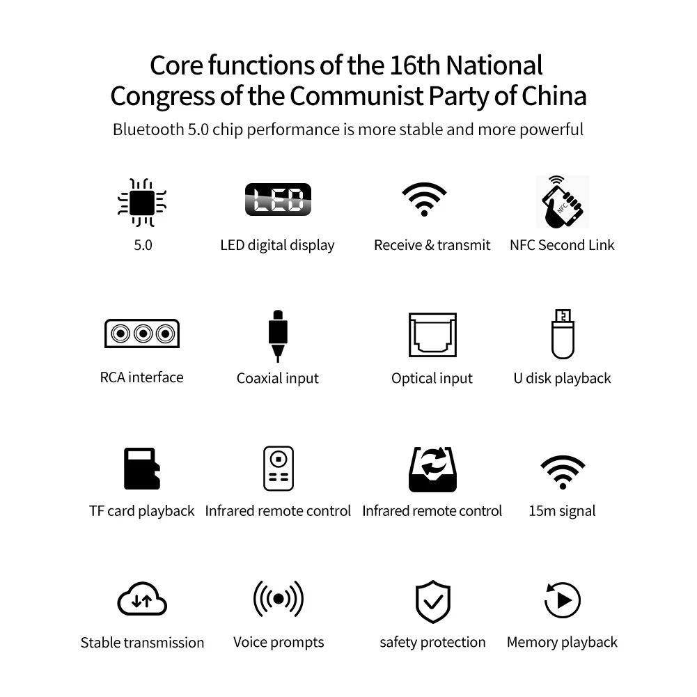 NFC USB 블루투스 5.0 송수신기 3 in 1 어댑터(LED 디지털 디스플레이 포함)