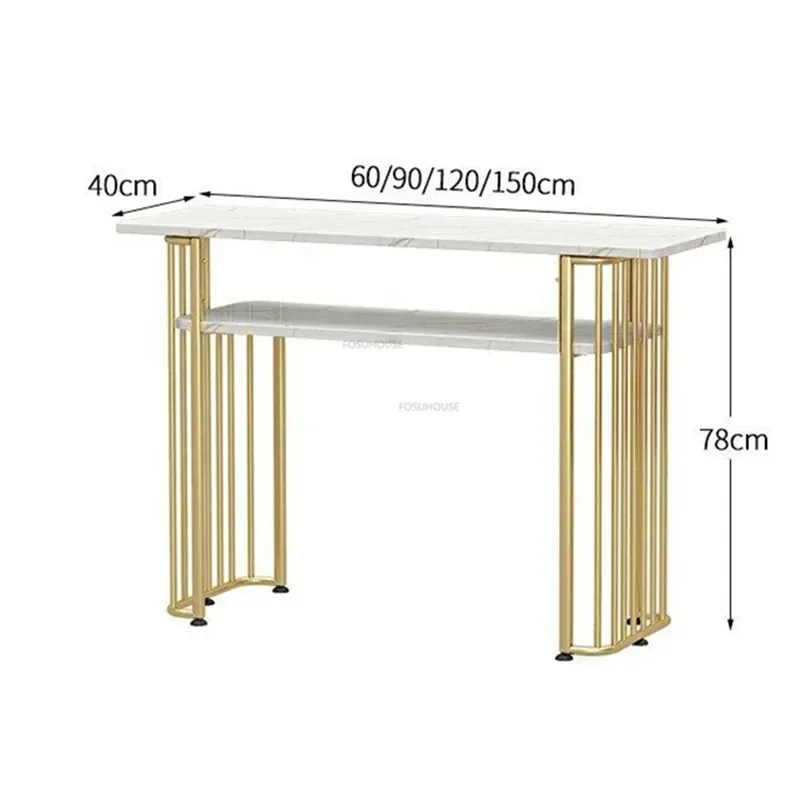 Description Picture 2 of itemLight Luxury Nail Table Nordic Wrought Iron Manicure Tables for Commercial Furniture Marble Upscale Professional Manicure Tables