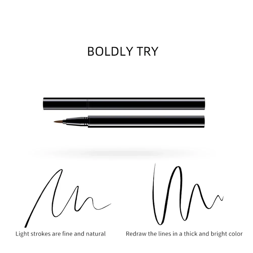 Black Eyeliner Pen Waterproof Long Lasting No Smudging Quick Drying Beauty Makeup Cosmetics Tool Private Label Custom Bulk 3