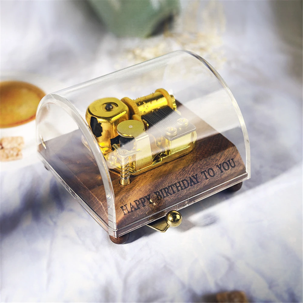 

Wind-up Music Box Wooden 18-tone Musical Box Happy Birthday Sky City for Elise for Elise Halloween Exquisite Gift for Girlfriend