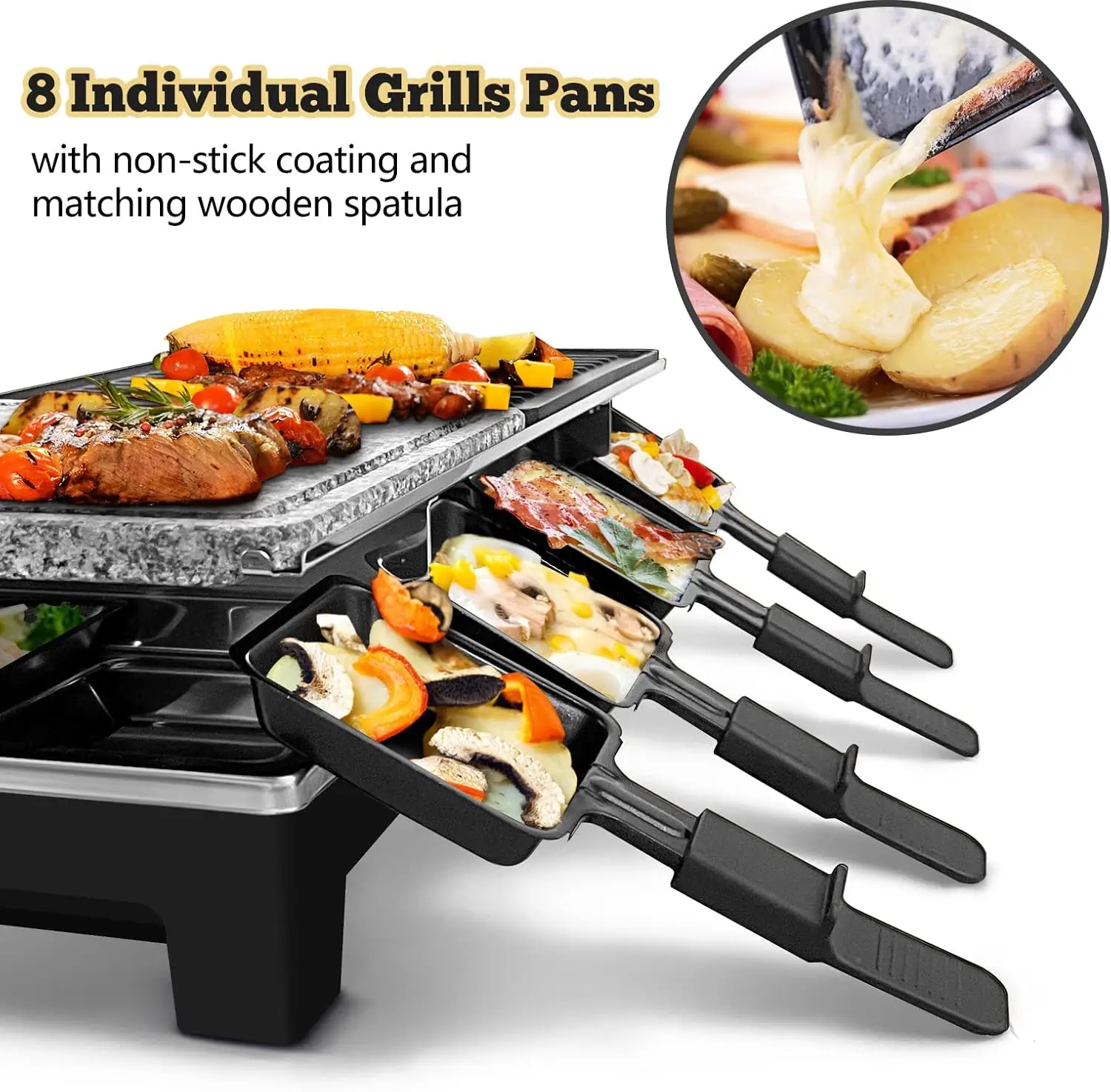 Table Grill, CUSIMAX Indoor Grill Electric Grill, Portable Korean BBQ Grill with 2 in 1 Reversible Non-stick Plate & Na 3