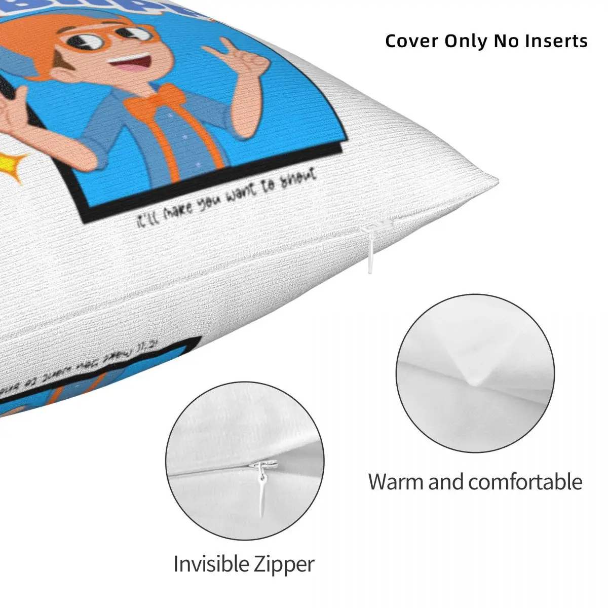 Meekah And Blippi Square Pillowcase Pillow Cover Cushion Zip Decorative Comfort Throw Pillow for Home Sofa 5