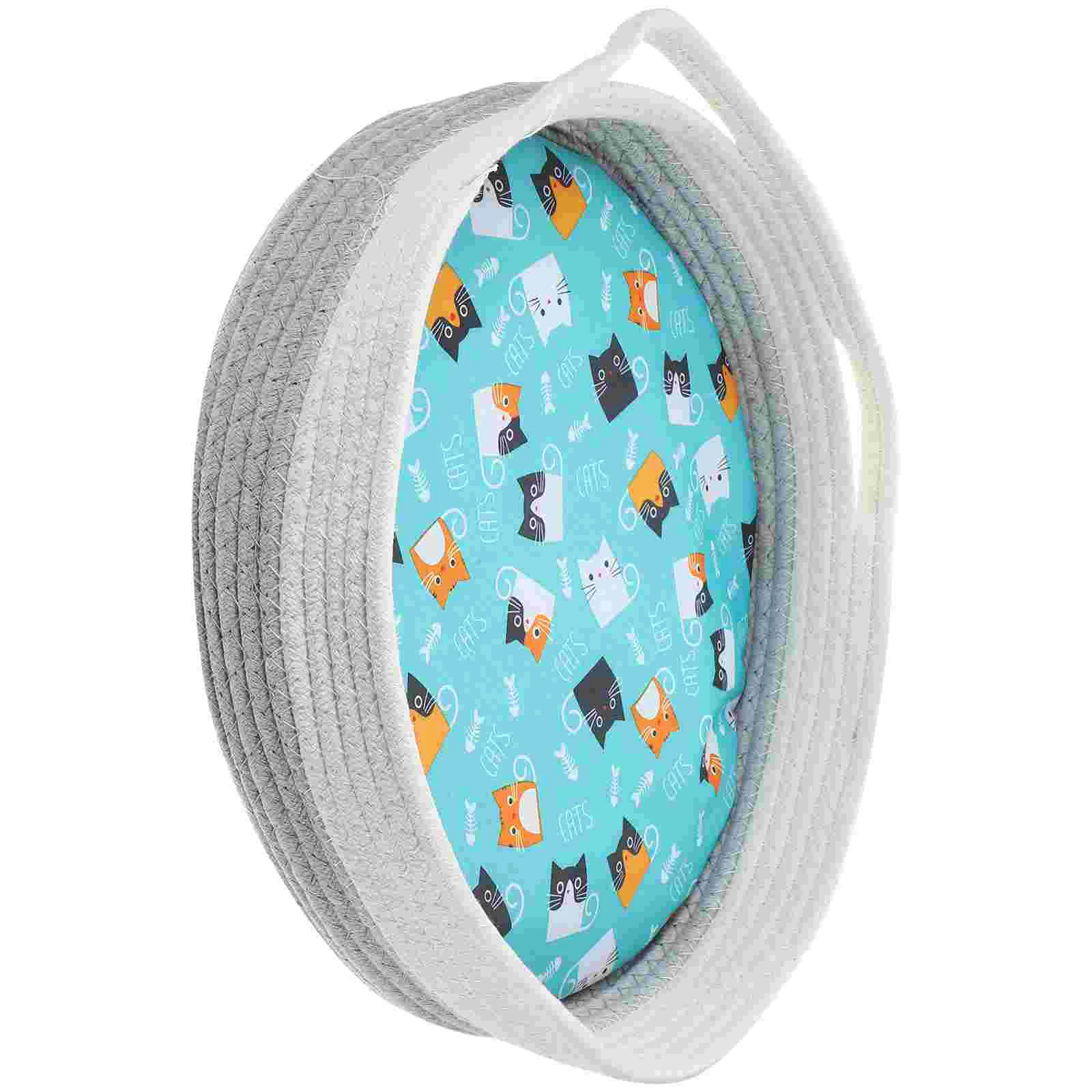 

Cat Sleeping Bed Pet Sleeping Basket Round Sleeping Bed with Cotton Cushion
