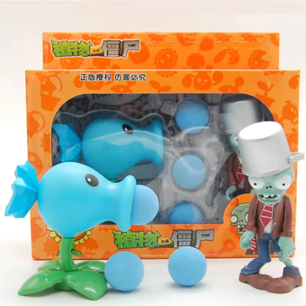 Plants vs Zombies 6-Piece Toy Set: Cactus, Peashooter, Coconut Cannon & More - Fun Silicone Game Figures, Perfect Birthday Gift