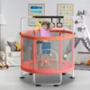 Kids Trampoline Adjustable Baby Toddler Trampoline with Basketball Hoop, Swing, Sandbag, Ocean Balls, Enclosure Net 4