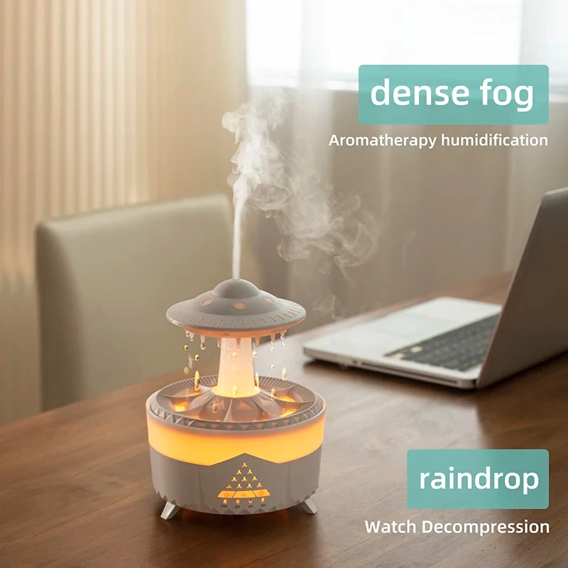 UFO Water Drop Humidifier Rain Cloud Air Humidifier Aromatherapy Essential Oils Aroma Diffuser USB Air Diffuser Mist Maker