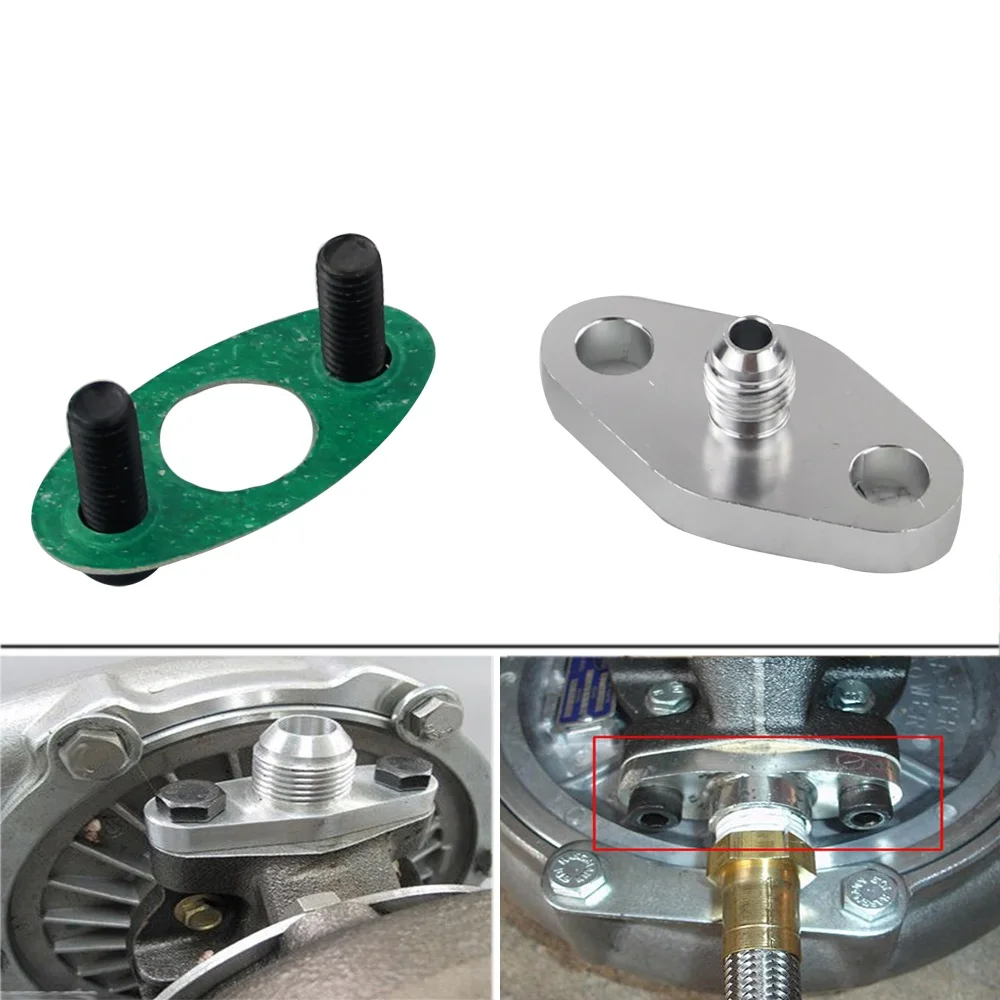 OYOTE New Turbo Oil Feed Inlet Flange Gasket Adapter Kit 4AN AN4 Fitting T3 T3/T4 T04