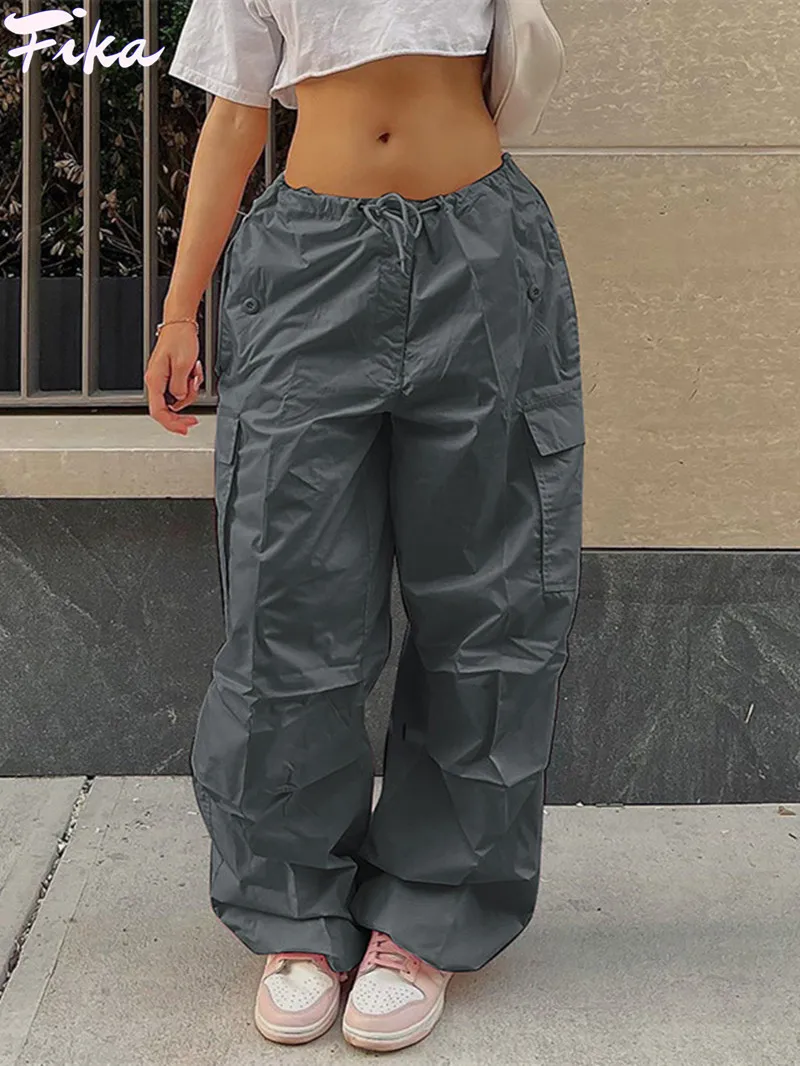 Pantalón De Gimnasio Holgado Informal Para Mujer, Pantalón Liso De