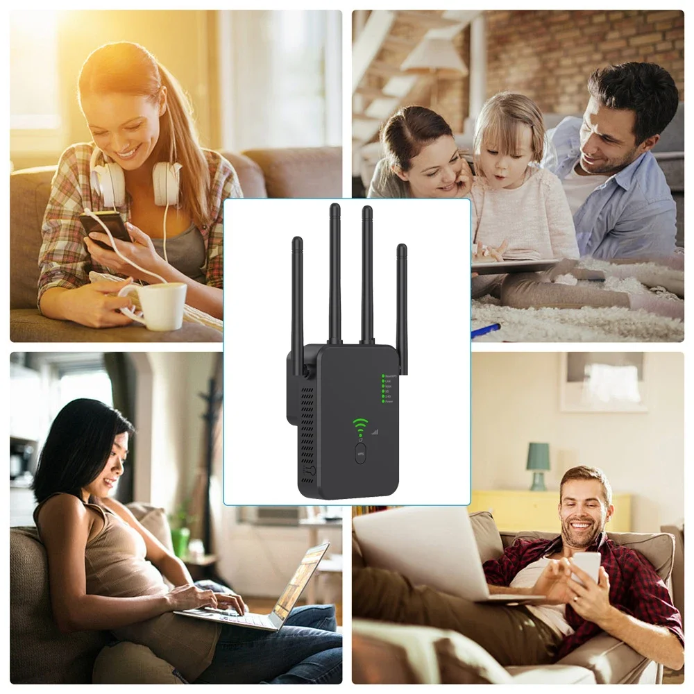 Dual-Band WiFi Repeater - 1200Mbps, Boosts 2.4G & 5G WiFi Signal, 802.11ac Gigabit Amplifier with WPS — view 6