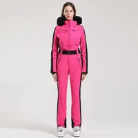 Women Slim Fit Skiing Suit Female Warm Snowboard Windproof Overalls Outdoor Waterproof Ski Jumpsuit Winter New One-Piece Clothes - Image 4