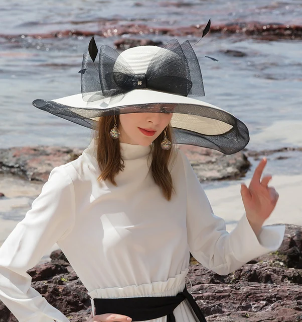 FS 2024 Summer Wide Brim Sun Visor Hats For Women Foldable