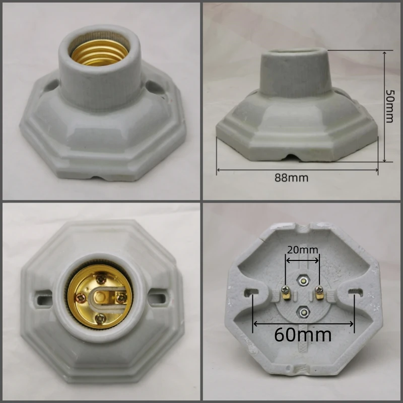 Portalampada In Ceramica E27 - Resistente Al Calore 100°C - Presa Filettata Vite Per Lampadine Ad Alta Temperatura - 1 Pezzo