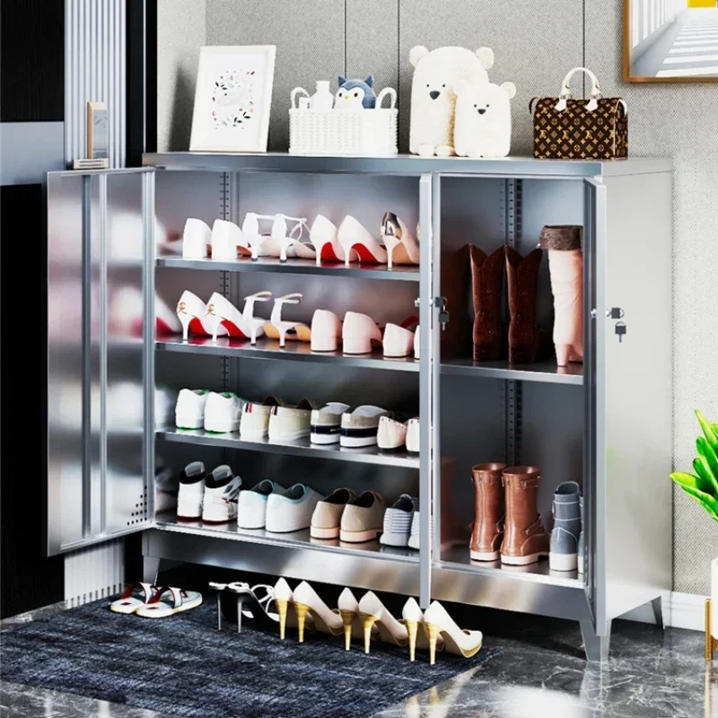 

304 stainless steel shoe rack household storage dustproof cabinet