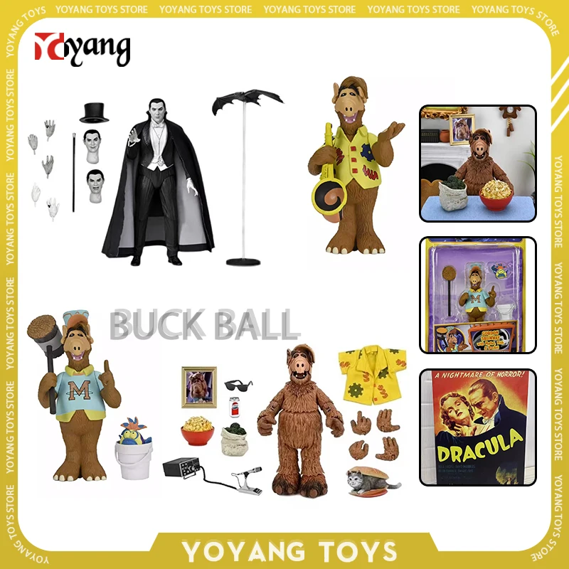 Genuine Neca Anime Figure Dracula Versione Monocromatica Action Figurine Alf Serries Statue Collectble Alf Figures Toys Doll Gift Gk