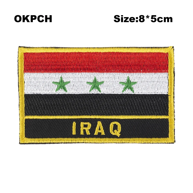 

Iraq Flag Embroidery Patches Iron on Saw on Transfer patches Sewing Applications for Clothes in Home&Garden
