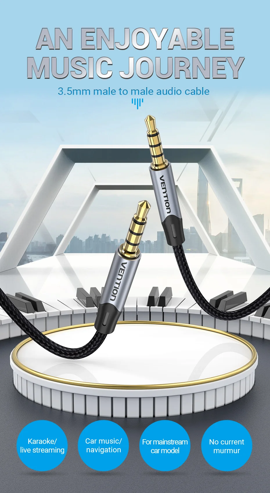 3.5mm Jack Audio Cable Male to Male 3.5mm Audio Aux Cable Jack for Phone Car Hea