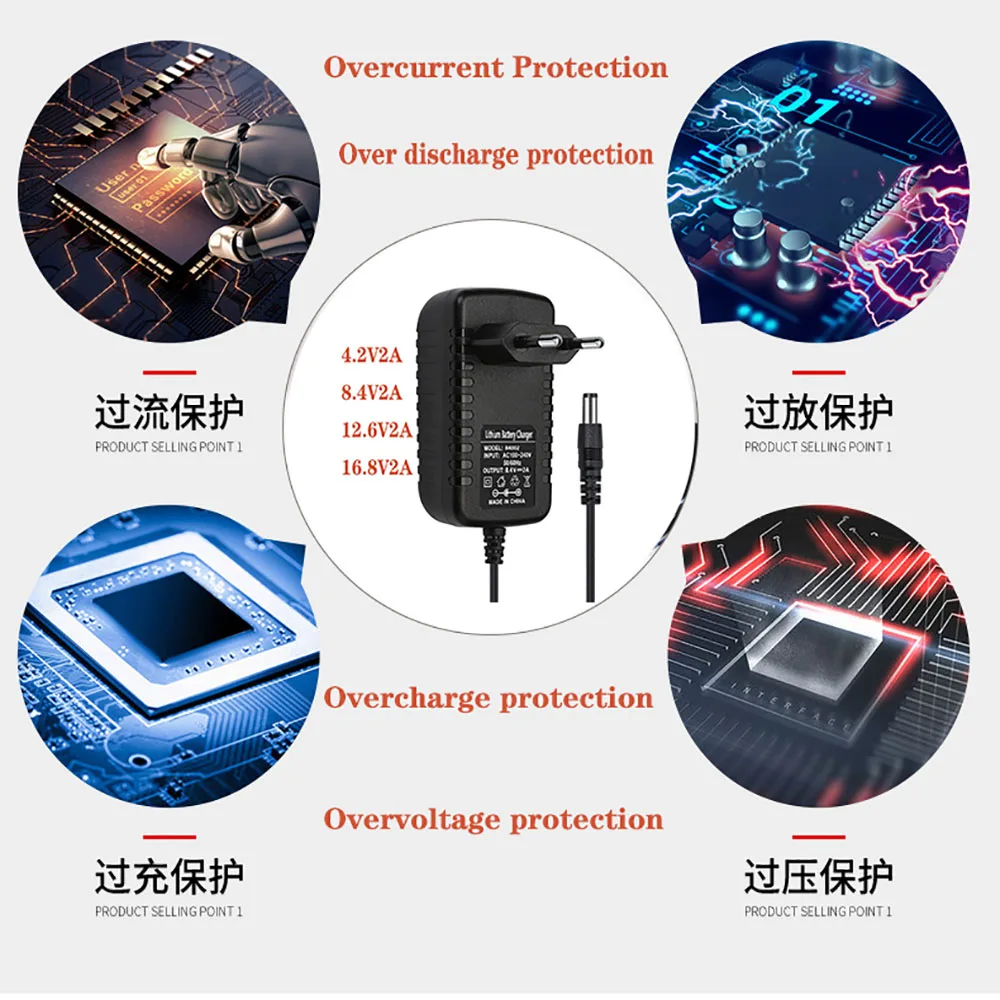 DC 충전기 AC 전원 공급 어댑터, 1 시리즈, 4.2V, 3.7V, 3.6V, 18650 리튬 이온 리튬-po 배터리 팩, 5.5*2.1mm, 4.2V 3A