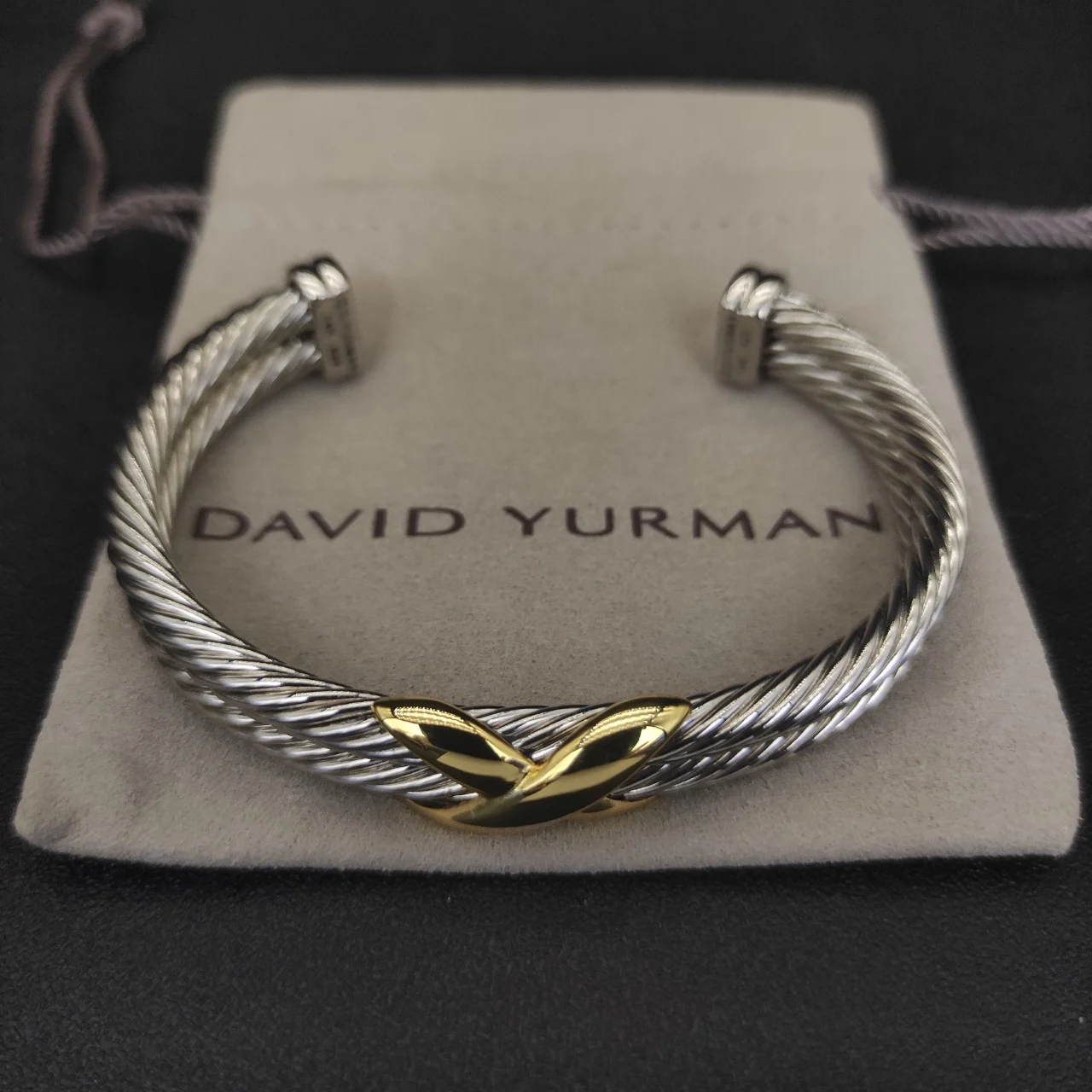 David Yurman Cable Classics 10 mm Hinged Cuff Bracelet in 14 Karat Yellow  Gold For Sale at 1stDibs