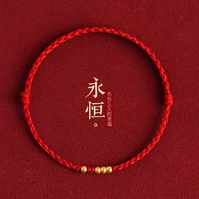 Handmade Lucky Couple Bracelets Red String Chinese Zodiac Year Charm Accessories for Love 1 Handmade Lucky Couple Bracelets Red String Chinese Zodiac Year Charm Accessories for Love 1