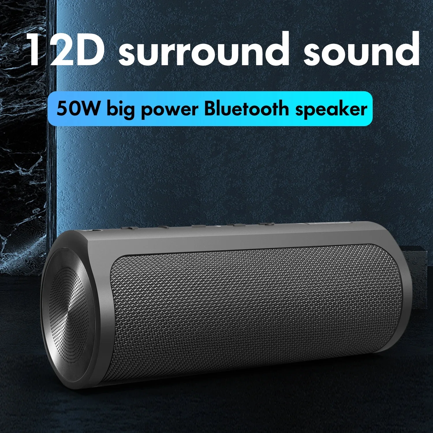 

50W High Power Bluetooth Speaker Subwoofer Outdoor Portable Waterproof Sound Column with 6600mAh Large Capacity Battery Boombox