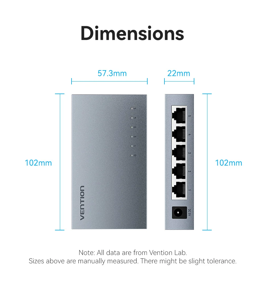 Ethernet Switch 1000Mbps 5 Port Network Smart Switcher for PC Router Lan Hub RJ4