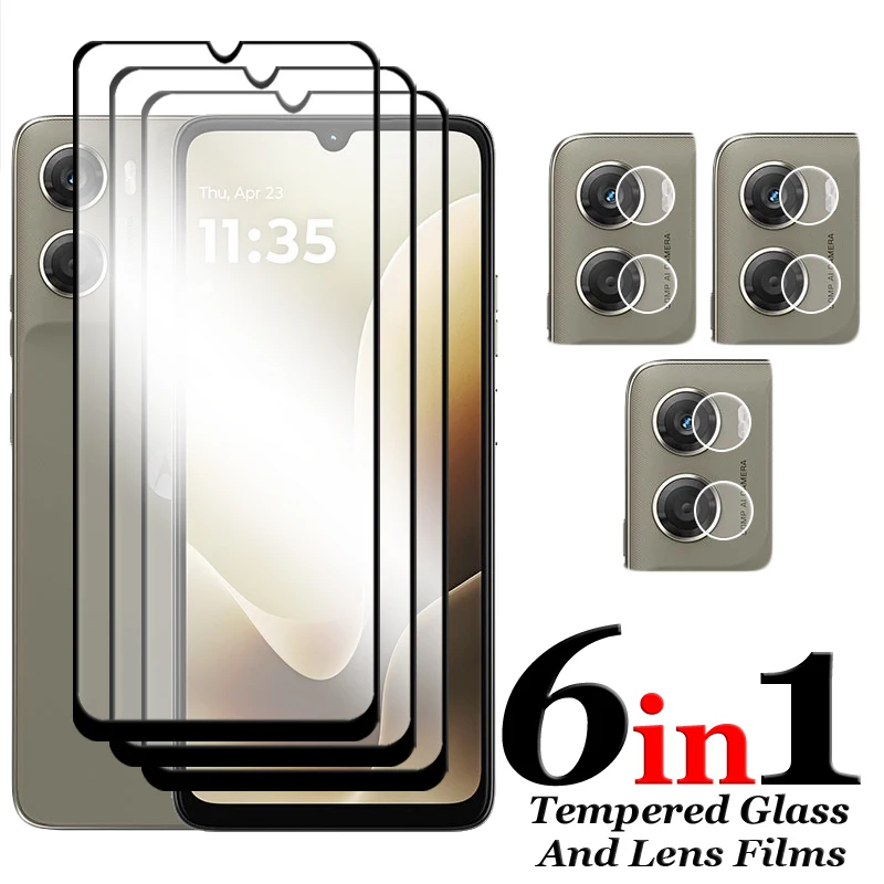 Premium 2.5D Full Cover Tempered Glass Screen Protector with Lens Film