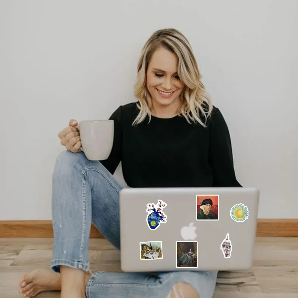 50/100Pcs Van Gogh Oil Painting Aesthetic Stickers Pack — Waterproof DIY Art Decals for... - SKU OPAS2118 - UGI Packaging