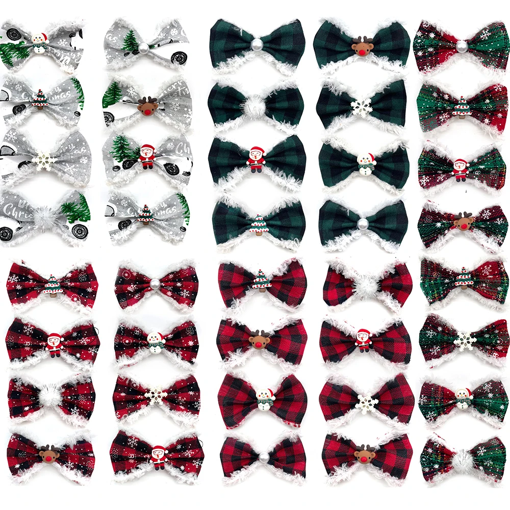 50PCSDogChristmasBowsMovablePetDogBowtieDogCollarChristmas