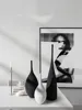 Modern Minimalist Handmade Ceramic Vase Black and White Simple Design Handmade Art Decoration Living Room Model Room Vase Decor 5