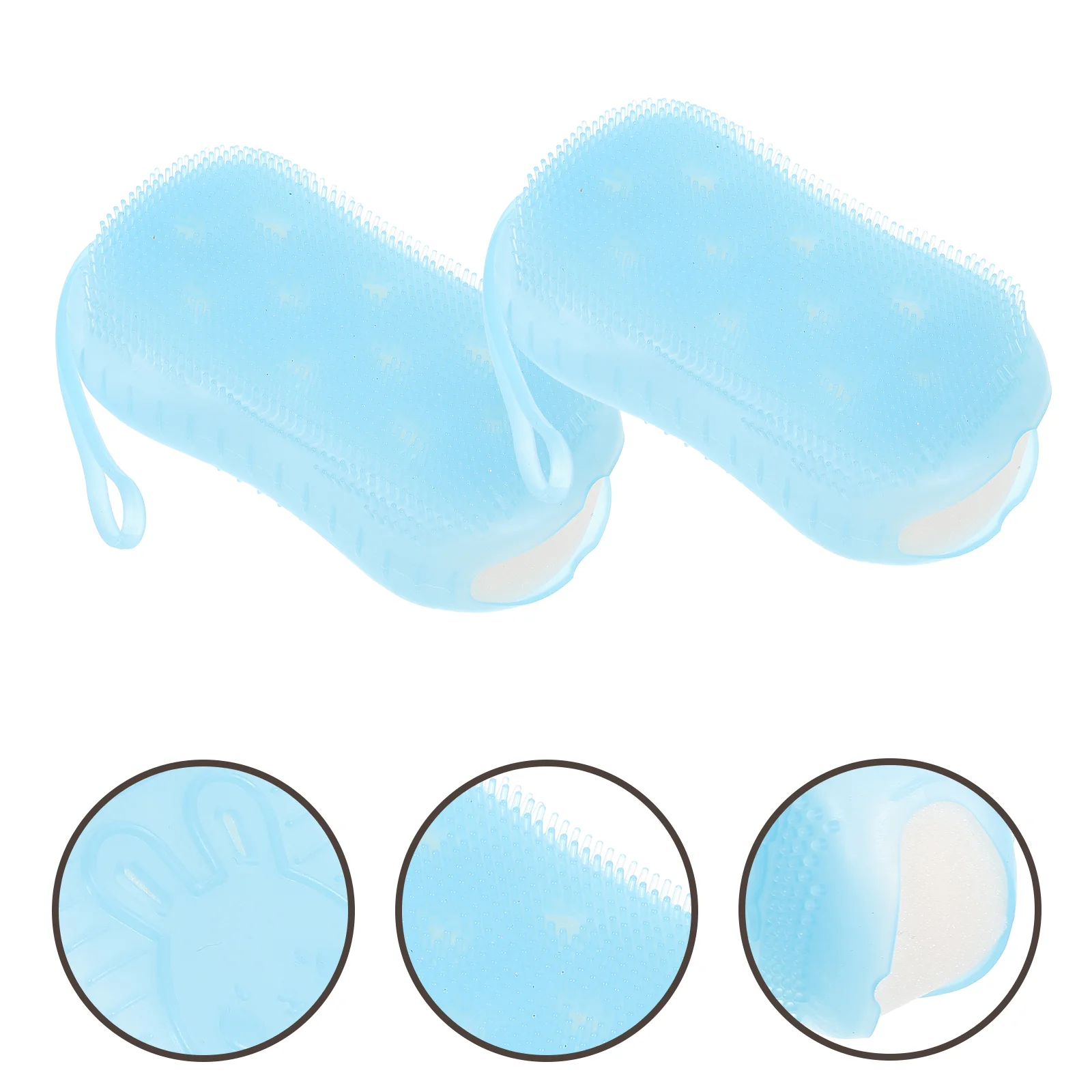 

2Pcs Bath Scrub Body Brushes with Sponge Face Cleaning Scrubbers with Hooks