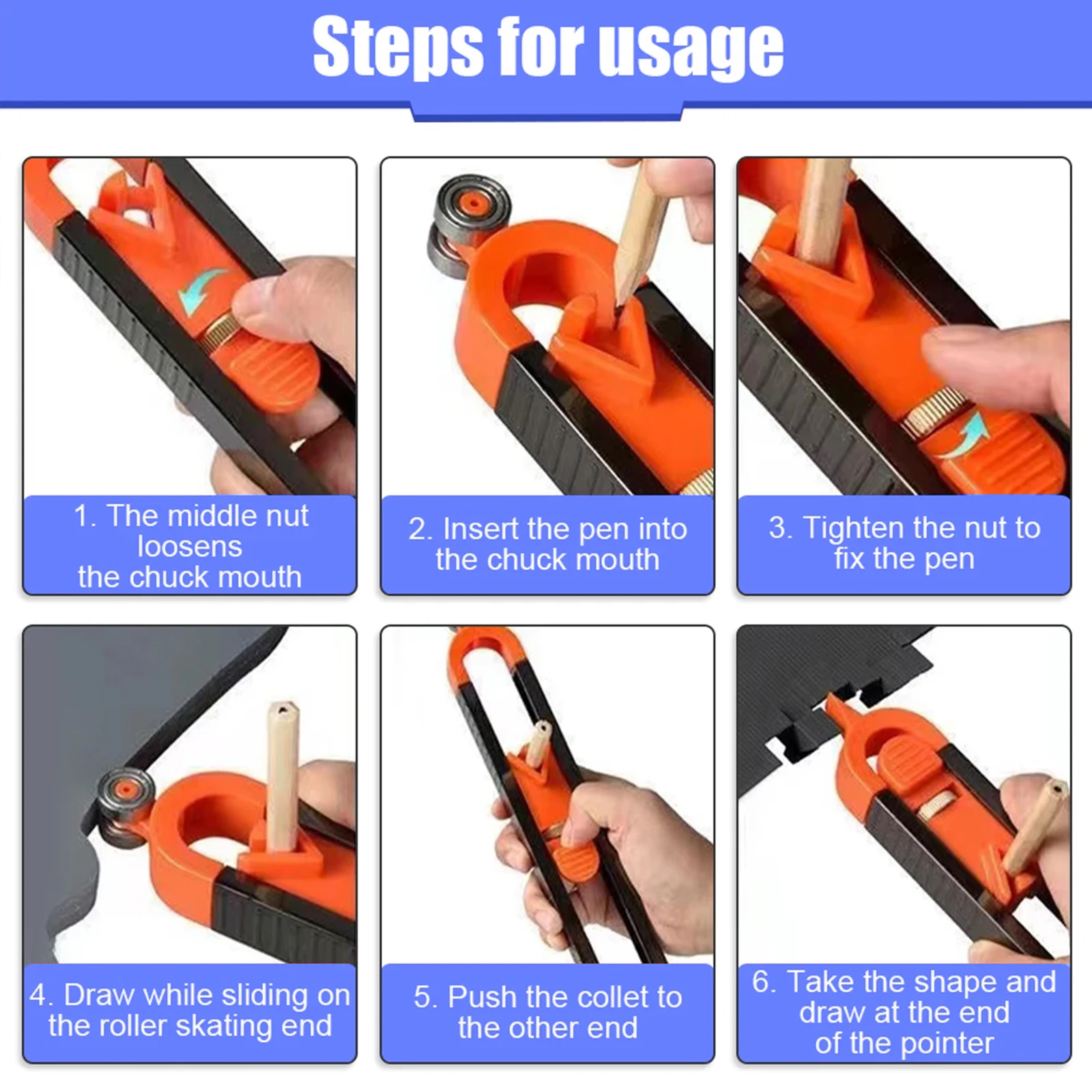 Profile Scribing Ruler Contour Gauge With Lock Adjustable Locking Woodworking Tools Measuring Gauge Profile Measurement Tool 5