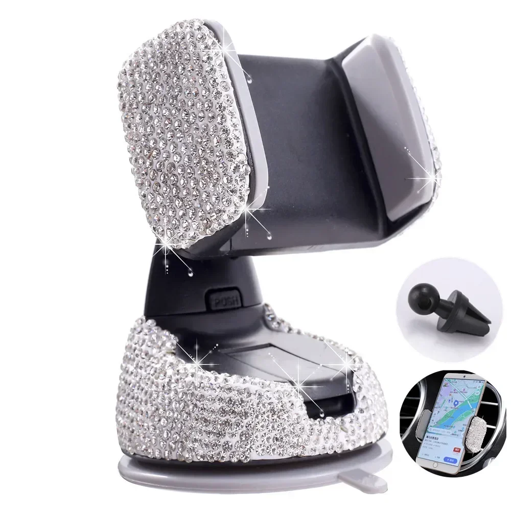 ABS Car Phone Holder with 360 Rotation for Dashboard and Vent