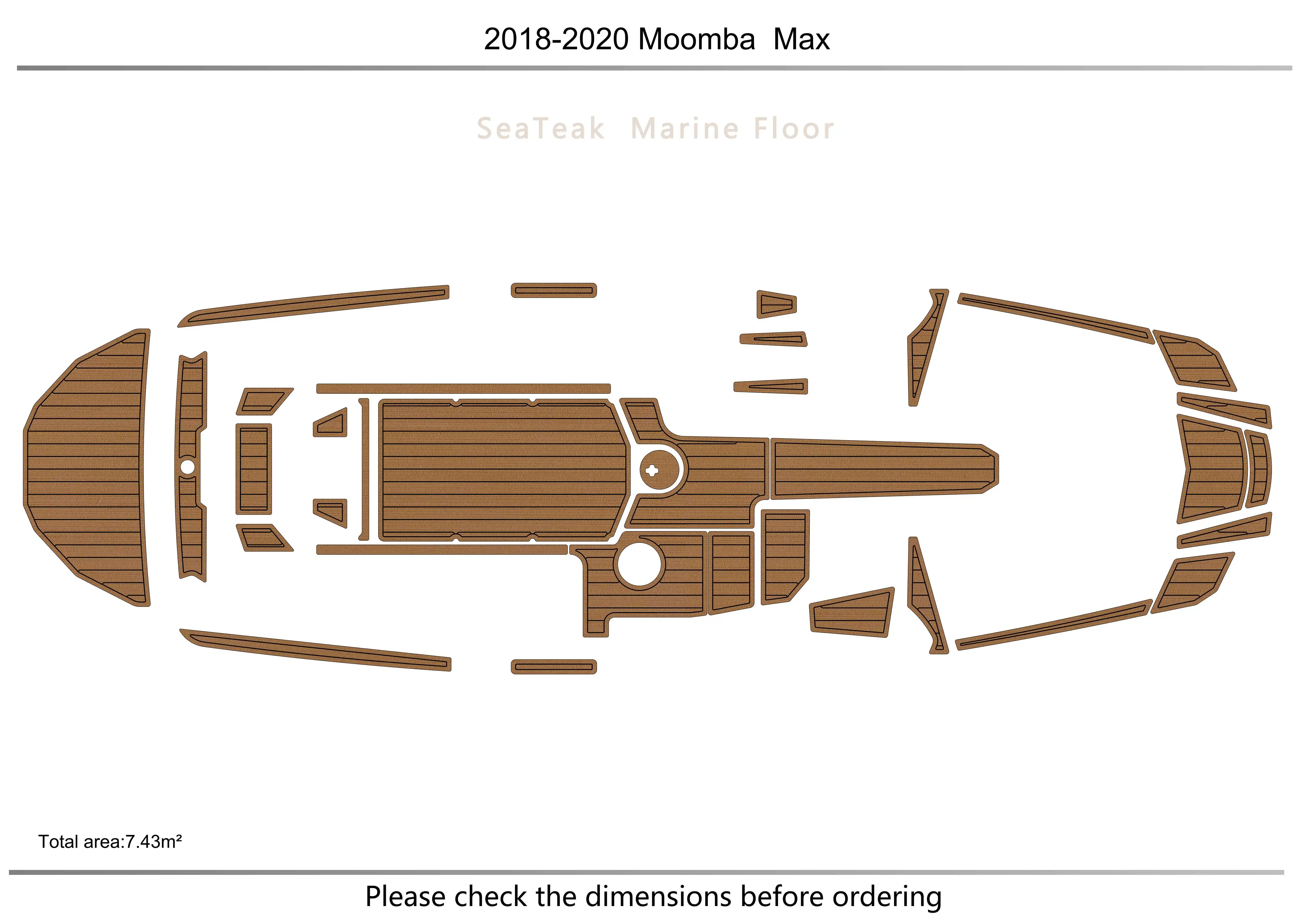 

2018-2020 Moomba Max Cockpit swimming platform 1/4" 6mm EVA fAUX carpet Water Ski Yacht Fishing Boat Non-slip mat floor