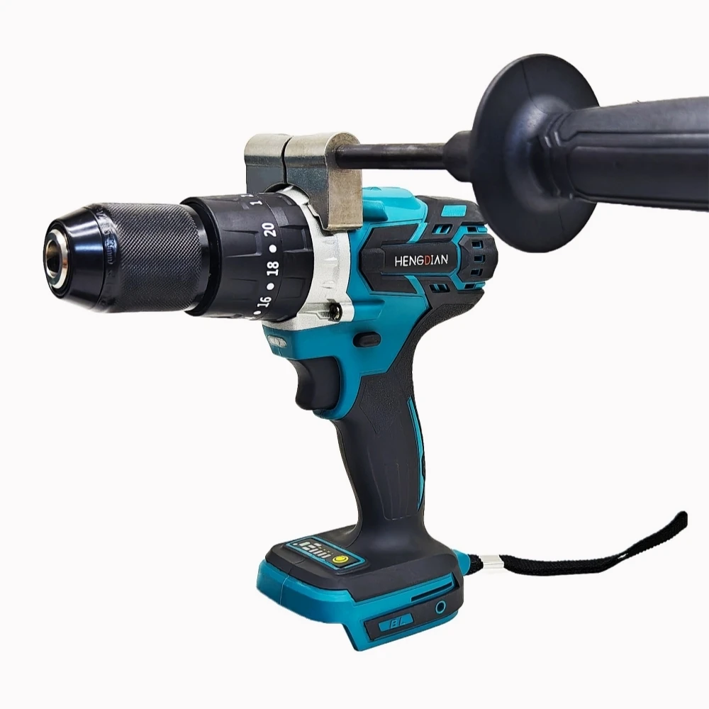 Electric Screwdriver Brushless Electric Hammer Cordless Impact Drill 3 in 1 13mm 20+3 Torque for Power Tool Makita Battery 18V