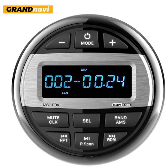 GRANDnavi-راديو قارب ستيريو بحري بلوتوث ، وسائط رقمية FM AM مقاومة للماء ، مشغل صوت لقياس اليخت ، مركبة ، مركبة ، مركبة ، عربة ، دراجة نارية