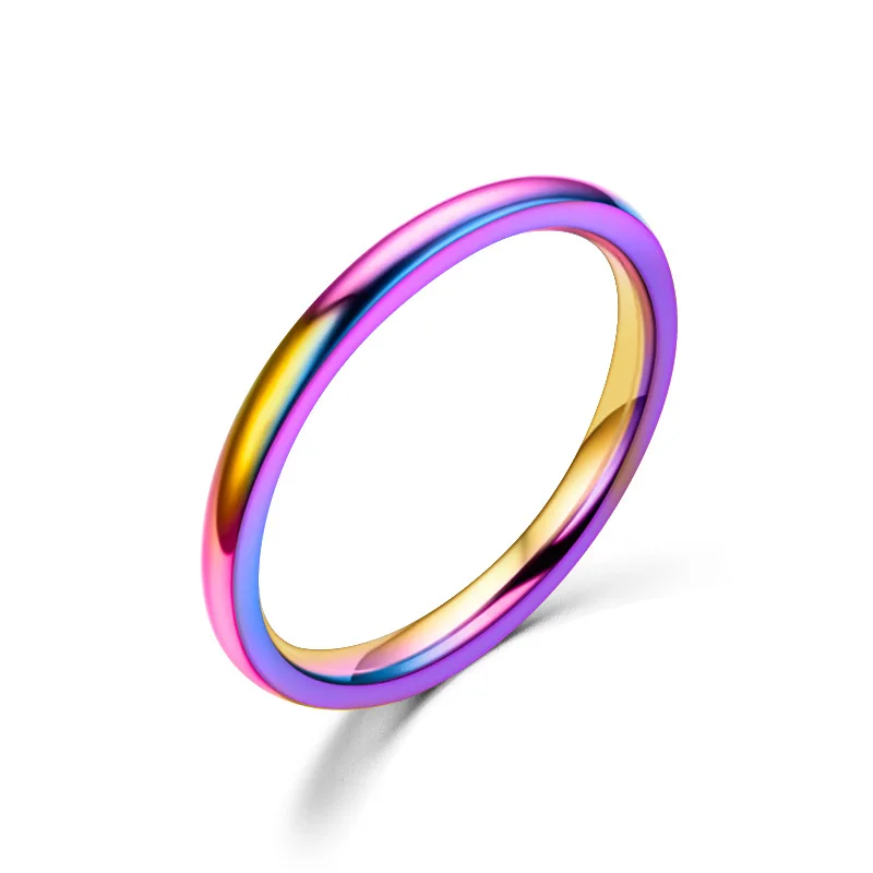 Anelli Sottili in Acciaio Inossidabile da 2mm, Anelli in Titanio Oro Rosa alla Moda per Donne e Ragazze - immagine 5