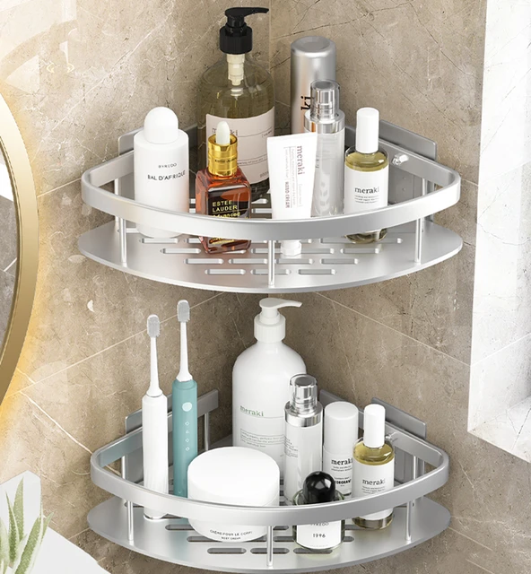 Bathroom Storage Rack Bathroom Shelf Wall Hanging Corner Shower Caddy No  Punching Triangle Storage Rack Bathroom Accessories - AliExpress