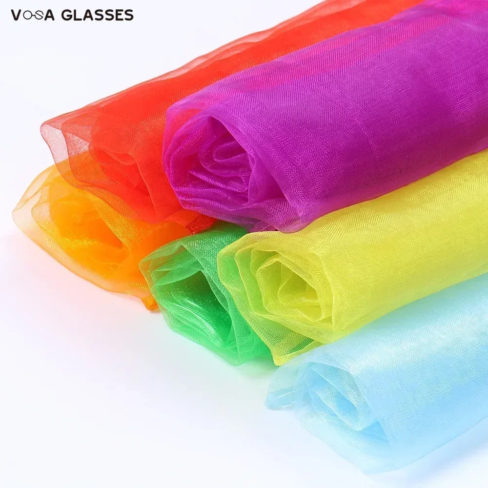 New Chiffon Nylon Small Scarf for Children's Performance Solid Color Dance Small Square Scarf Candy Colored Versatile