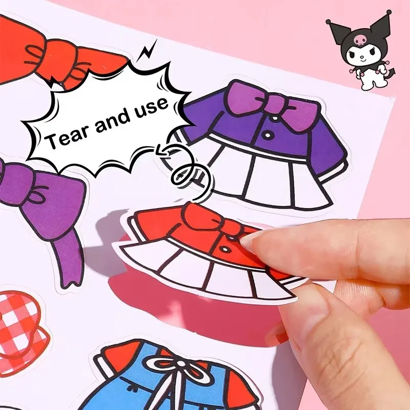 Sanrio Quite Book Kuromi Cinnamoroll Handmade Sticker Funny Montessori Educational Toddler Game For Kids Gift 3