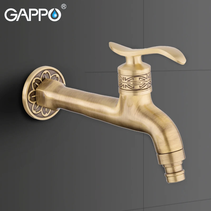 GAPPO Antique Brass One Handle Kitchen faucet wall mounted Laundry bathroom Mop Water Tap Garden Washing Machine Faucet