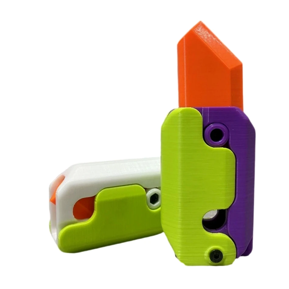 3D Print Gravity Cub Jump Small Radish Carrot Knife Mini Model Decompression Toy Push Card